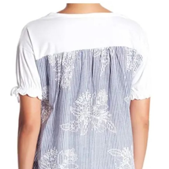 Joe Fresh Tops - Joe Fresh Flower Back White T shirt with Ruffle Sleeve Detail Small